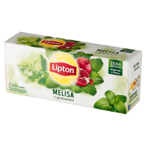 Lipton Herbatka ziołowa aromatyzowana melisa z granatem 24 g (20 torebek)