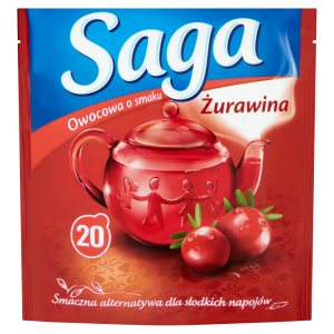 Saga Herbatka owocowa o smaku żurawina 34 g (20 torebek)