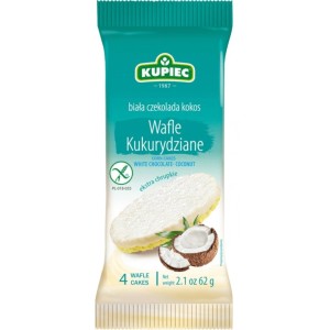 'KUPIEC Wafle Kukurydziane Biała Czekolada Kokos 62g