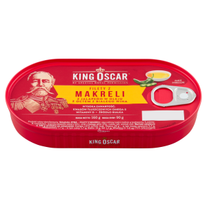 King Oscar Filety z makreli z jalapeño w oleju z octem z białego wina 160 g