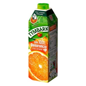 Tymbark Sok 100% pomarańcza 1 l Karton