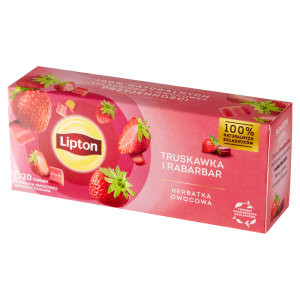 Lipton Herbatka owocowa truskawka i rabarbar 32 g (20 torebek)