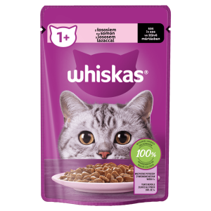 Whiskas 1+ lat Karma pełnoporcjowa z łososiem w sosie 85 g