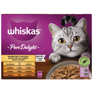 Whiskas Pure Delight Drobiowe frykasy kurczak/indyk w galaretce 4x85g