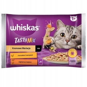 Whiskas 1+ Tasty Mix Kremowe wariacje w sosie 4x85g