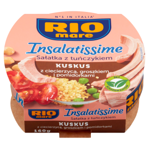 Rio Mare Insalatissime Sałatka z tuńczykiem kuskus z ciecierzycą groszkiem i pomidorkami 160 g