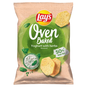 Lay's Oven Baked o smaku jogurtu z ziołami 110 g - Pieczone formowane chipsy ziemniaczane