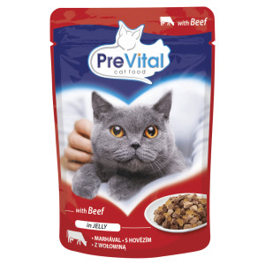 PreVital Karma dla kotów z wołowiną w galaretce 100 g