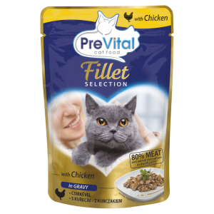 PreVital Fillet Selection Karma dla kotów z kurczakiem w sosie 85 g