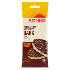 Sonko Wafle ryżowe w czekoladzie DARK 65 g (4 sztuki)