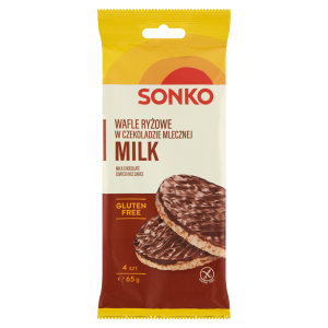 Sonko Wafle ryżowe w czekoladzie mlecznej MILK 65 g (4 sztuki)