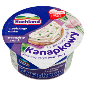 Hochland Kanapkowy kremowy serek twarogowy z czosnkiem i ziołami 130 g