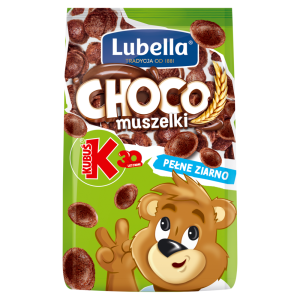 Lubella Mlekołaki Choco Muszelki Zbożowe muszelki o smaku czekoladowym 500 g