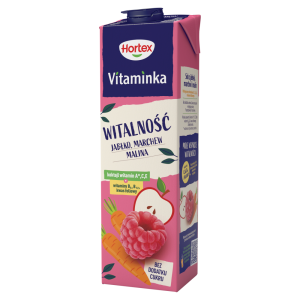 Hortex Vitaminka Sok jabłko marchew malina 1 l Karton