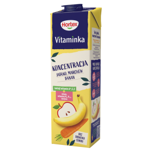 Hortex Vitaminka Sok jabłko marchew banan 1 l Karton