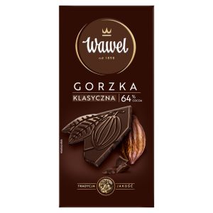 CZEKOLADA PREMIUM GORZKA 64% COCOA 90G WAWEL