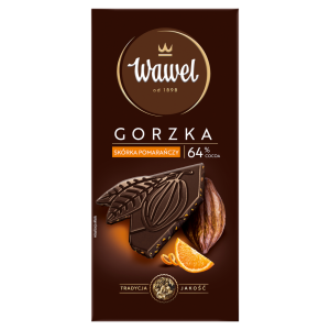 WAWEL CZEKOLADA GORZKA SKORKA POMARANCZY 64% 90G