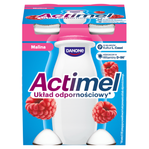   Danone Actimel Mleko fermentowane o smaku malinowym 400 g (4 x 100 g)