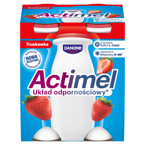   Danone Actimel Mleko fermentowane o smaku truskawkowym 400 g (4 x 100 g)