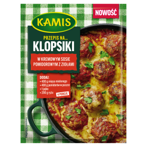 KLOPSIKI W KREMOWYM SOSIE POMIDOROWYM Z ZIOLAMI 35G KAMIS