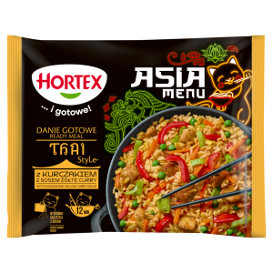     DANIE GOTOWE Z KURCZAKIEM Z SOSEM ZOLTE CURRY 450G HORTEX