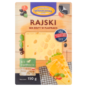   Włoszczowa Ser żółty rajski w plastrach 150 g