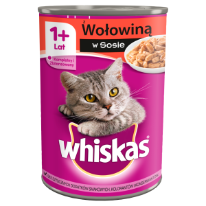 Whiskas 1+ lat Karma pełnoporcjowa z wołowiną w sosie 400 g