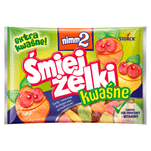 nimm2 Śmiejżelki Sokki kwaśne Nadziewane żelki wzbogacone witaminami 90 g