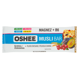 Oshee Musli Bar Suplement diety Baton zbożowy śliwka żurawina 40 g