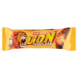 Lion Peanut Bar Nadziewany wafel z karmelem płatkami pszennymi orzechami w polewie kakaowej 40 g