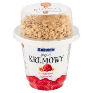   Bakoma Jogurt kremowy z malinami i granolą 230 g