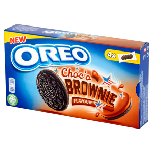 Oreo Ciastka kakaowe z nadzieniem o smaku ciasta Brownie 176 g (4 saszetki)