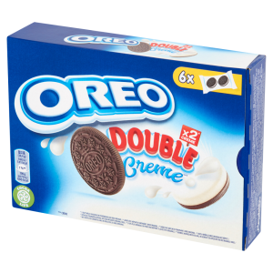 Oreo Double Ciastka kakaowe z nadzieniem o smaku waniliowym 170 g (12 sztuk)