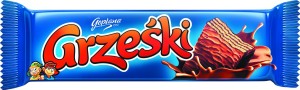 Grześki Wafel przekładany kremem kakaowym w czekoladzie 36 g