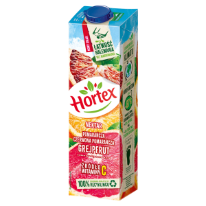 Hortex Nektar pomarańcza czerwona pomarańcza grejpfrut 1 l Karton
