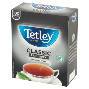 Tetley Classic Earl Grey Herbata czarna aromatyzowana 150 g (100 x 1,5 g)